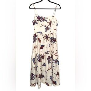 C&C California Womens Linen Blend Sun Dress Seashell Coastal Beach Boho Sz M 8